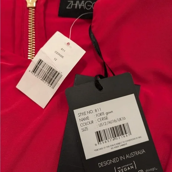 ZhivagoForte Gown In Cerise Hot Pink NEW Size 12 Long Sleeve Modest